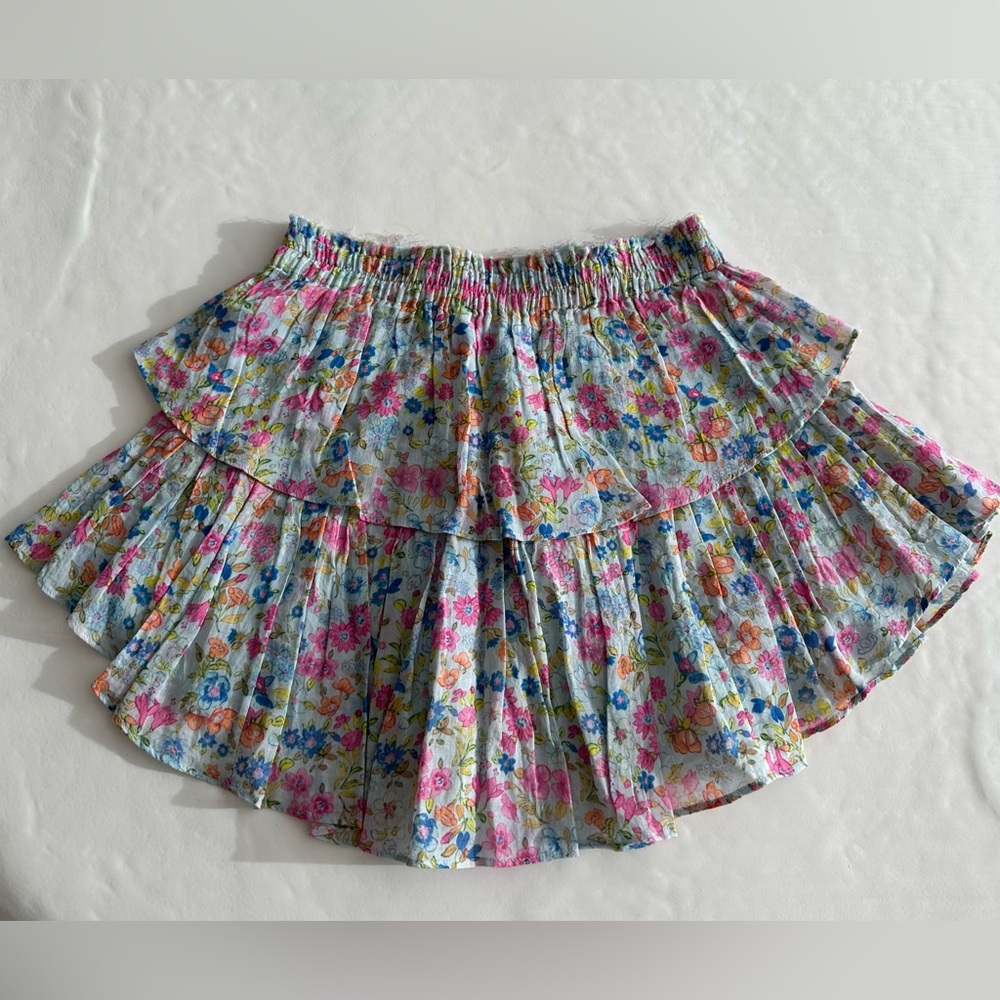 Loveshack Fancy Ruffle Mini Floral Skirt